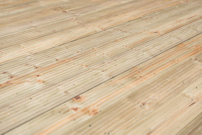 Easy Wooden Deck Kit with Handrails 2.4 x 2.4m
