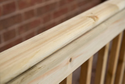 Easy Wooden Deck Kit with Handrails 2.4 x 2.4m