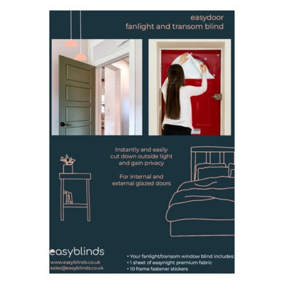 Easyblinds transom and fanlight window blind, white, self-adhesive, cut ...