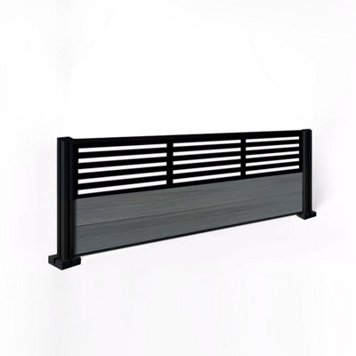 EasyComposite 2ft Composite Fence Panel & Aluminium Post Fitted Above ...