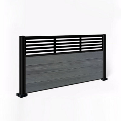 EasyComposite 3ft Composite Fence Panel & Aluminium Post Fitted Above ...
