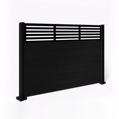 EasyComposite 4ft Composite Fence Panel & Aluminium Post Fitted Above ...