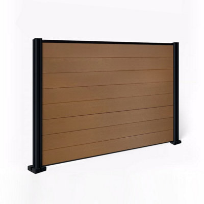 EasyComposite 4ft Composite Fence Panel & Aluminium Post Fitted Above ...
