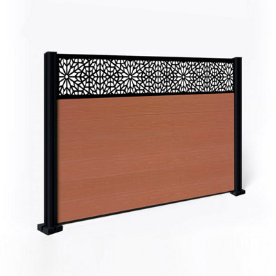 EasyComposite 4ft Composite Fence Panel & Aluminium Post Fitted Above ...
