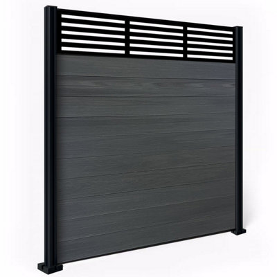 EasyComposite 6ft Composite Fence Panel & Aluminium Post Fitted Above ...