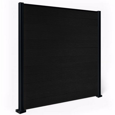 EasyComposite 6ft Composite Fence Panel & Aluminium Post Fitted Above ...
