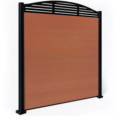 EasyComposite 6ft Composite Fence Panel & Aluminium Post Fitted Above ...