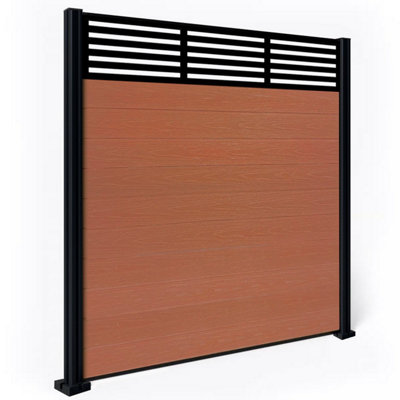 EasyComposite 6ft Composite Fence Panel & Aluminium Post Fitted Above ...