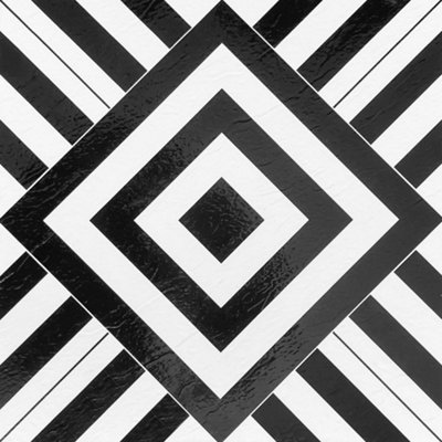 EasyFloor PVC Self-adhesive Floor Tile B2020020 Urban Linework Black & White Geometric Effect 5sqm
