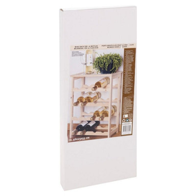 EASYGIFT 55cm Height 16 Bottle Wooden Wine Rack Holder Stackable Storage Display Shelf Side Cabinet - 5