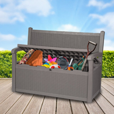 EASYLIFE Garden Storage Bench - Weatherproof Outdoor Seat with