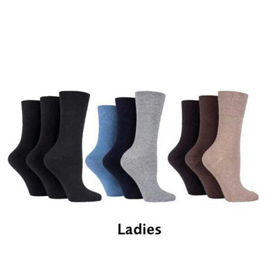 EASYLIFE Gentle Grip Diabetic Socks (Set of 9) for Women