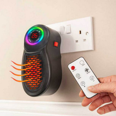 Easylife GoHeater Duo Black - Quiet Plug-In Heater with 7-Colour Night ...