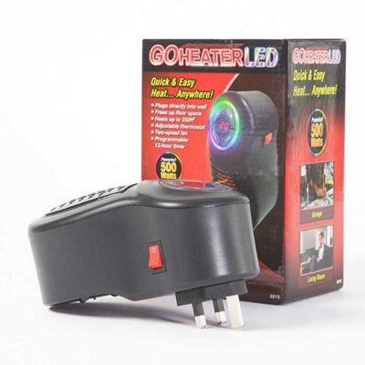 Easylife GoHeater Duo Black - Quiet Plug-In Heater with 7-Colour Night ...