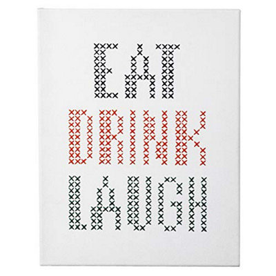EAT/DRINK - Counted Cross Stitch Kit: Big & Easy: Eat Drink Laugh - Anchor