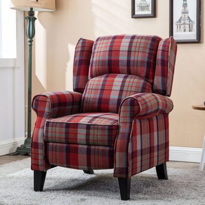 Wingback Chair Next Check Armchair Red Tartan Tartan Wingback