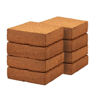 Eazy Grow - 8 x 40L Peat Free Coco Compost Compressed Block Boxed - Creates 320L of Compost Simply Add Water - 5