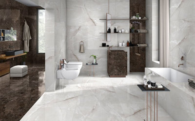 Ebony Onyx Polished Large Wall And Floor Porcelain Tiles 60cmx120cm - 1.44M2 (Pack Of 2 Tiles)