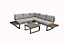 ECASA Beige 5 Seater Aluminium Metal Sofa Set/ Loungers With Brown Pollywood Coffee Table Multi Use Modular With Beige Cushions