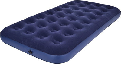 Single blow up store air mattress