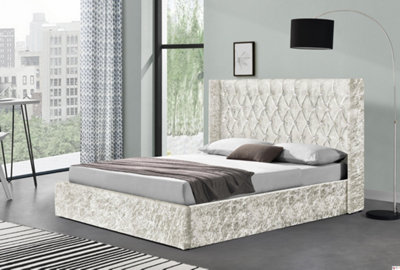 Crushed velvet ottoman bed deals king size