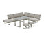ECASA Light Grey Aluminium Metal Daybed/ Sofa Set & Dining Table Set Multi Use Modular With Light Grey Cushions