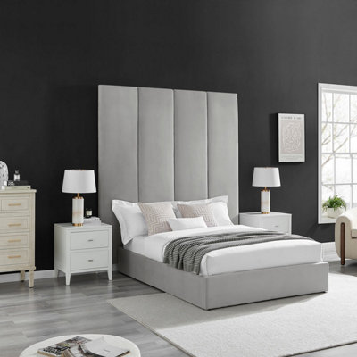 Light gray outlet king headboard