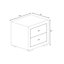 ECASA Linen Fabric Bedside Table With 2 Drawers & Brushed Steel Dark Grey