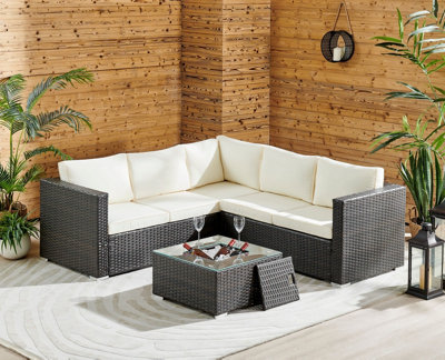 ECASA Outdoor Rattan Garden Furniture Corner Seater Sofa Set