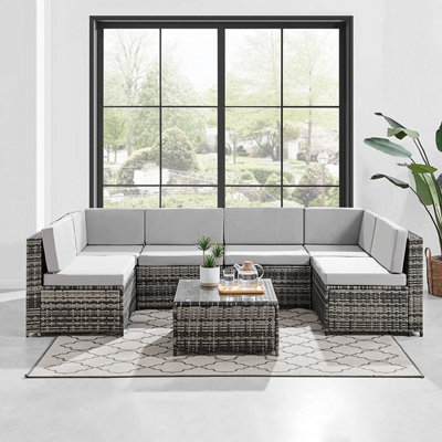 6 seater discount rattan corner sofa