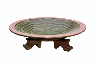 Echoes Bird Bath. Made from frost-resistant glazed terracotta
