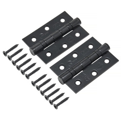 Eclipse 3 Inch (76mm) Ball Bearing Hinge Grade 7 Square Ends - Black (Sold in Pairs)
