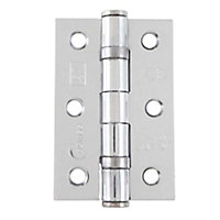 Eclipse 3 Inch (76mm) Ball Bearing Hinge Grade 7 Square Ends Mild Steel - Polished Chrome (Sold in Pairs)