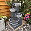 Eclipse 4 Bowl Contemporary Water Feature - Mains Powered - Resin - L27 x W23 x H47 cm