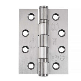 Eclipse 4 Inch (102mm) Ball Bearing Hinge Grade 13 Square Ends - Satin Stainless Steel (Sold in Pairs)