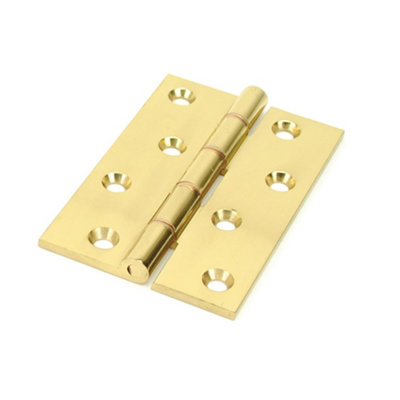 Eclipse Phosphor Bronze Washered Hinge 4 Inch (102mm x 67mm x 3mm) - Polished Brass (Sold in Pairs)