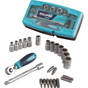 Eclipse Professional Tools ESS25PS 1/4 inch Square Drive 25pc Socket Set (Metric)