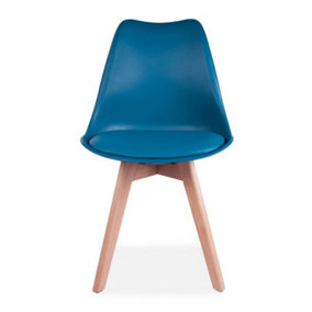 ECN Tulip Style Dining Chair (Pack of 4) - L43 x W48 x H82 cm - Ocean Blue