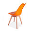 ECN Tulip Style Dining Chair (Pack of 4) - L43 x W48 x H82 cm - Orange