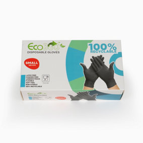 ECO 360 Recyclable TPE Gloves Black - Small - 100pk - Food Safe