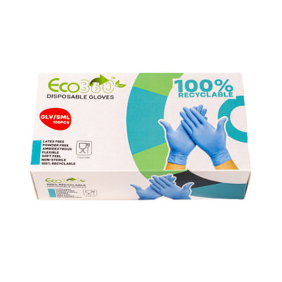 ECO 360 Recyclable TPE Gloves Blue - Small - 100pk - Food Safe