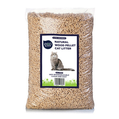 Eco Barn Biodegradable Wood Pellet Cat Litter 30L Ultra Absorbent Natural Antibacterial for Superior Odor Control and Premium