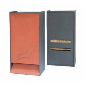Eco Bat Access Box - Recycled LDPE Plastic/Wood - L10.5 x W21.5 x H44 cm - Brick
