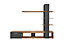 Eco Contemporary Entertainment Media Unit 1 Door Shelves Oak Wotan Effect & Black (W)1900mm (H)1520mm (D)350mm