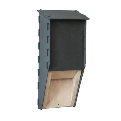 Eco Crevice Bat Box - Recycled LDPE Plastic/Wood - L14.5 x W22.5 x H51 cm - Black