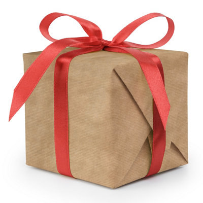 Eco-Friendly Kraft Gift Wrapping Paper - Red & Natural Ribbed Designs ...