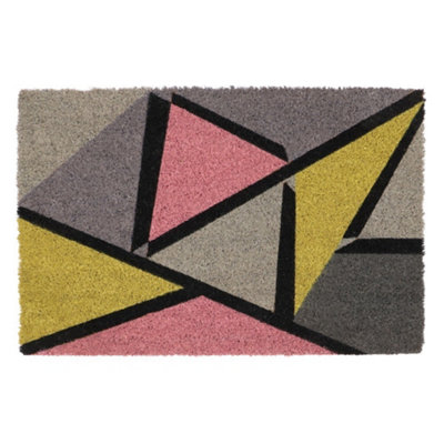 Eco-Friendly Latex Backed Coir Door Mat, Abstract