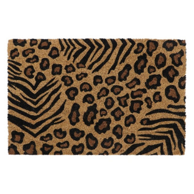 Eco-Friendly Latex Backed Coir Door Mat, Animal Print