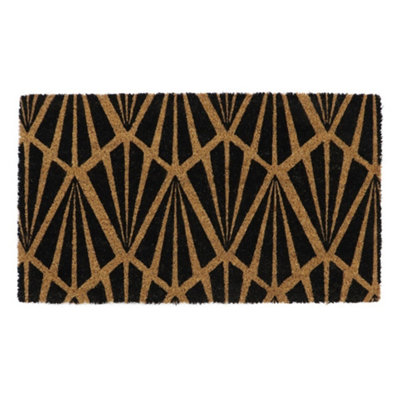 Eco-Friendly Latex Backed Coir Door Mat, Art Deco