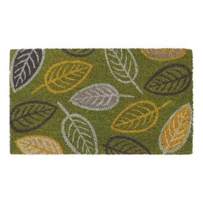 Eco-Friendly Latex Backed Coir Door Mat, Falling Leaves | DIY At B&Q